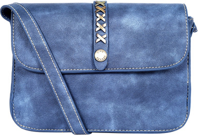 

Lino Perros Women Casual Blue Leatherette Sling Bag