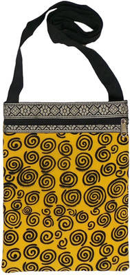 

Bhamini Women Casual Yellow Cotton Sling Bag
