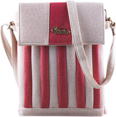 Voaka Girls Casual Beige, Red PU Sling Bag