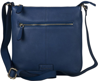 

Justanned Women Formal Blue Genuine Leather Sling Bag