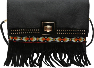 

Hawai Women Casual Black PU Sling Bag