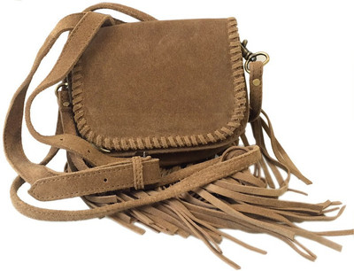 

Romari Girls Casual Tan, Black Genuine Leather Sling Bag, Black;tan