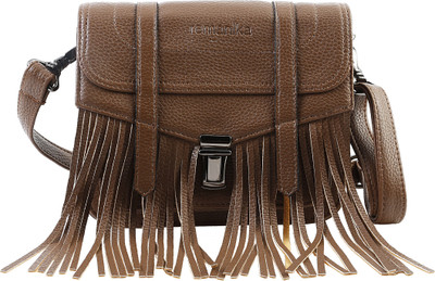 

Remanika Women Casual Beige PU Sling Bag