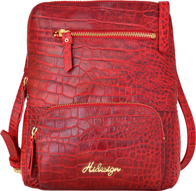 

Hidesign Women Formal Red Genuine Leather Sling Bag