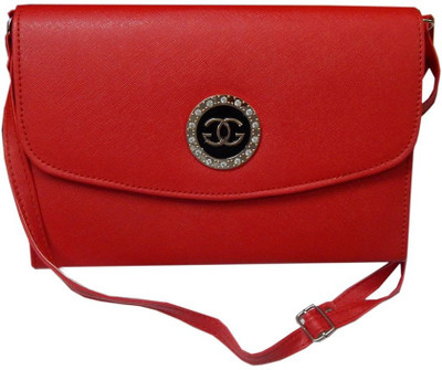 

Navaksha Women Red PU Sling Bag