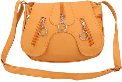 

Lovbird Women Casual Yellow PU Sling Bag