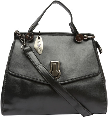 

Pepgirls Women Casual Black Leatherette Sling Bag