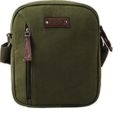 

Lugo Men Casual Green Canvas Sling Bag