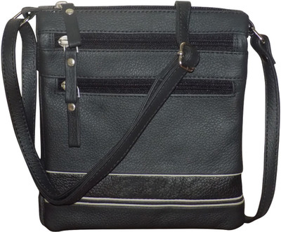 

Style 98 Style 98 Black and Beige Premium Quality Leather Sling Bag For Men and Women Sling Bag(Black:Beige, 5 inch)