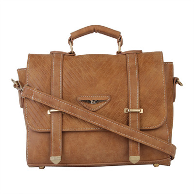 

Lino Perros Women Casual Tan Leatherette Sling Bag