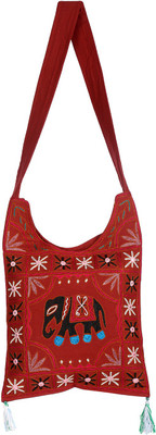 

Rajrang Women Casual Maroon Cotton Sling Bag