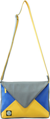 

Anekaant Women Casual Grey, Yellow, Blue PU Sling Bag, Blue;grey;yellow