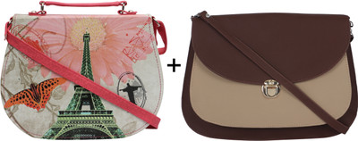 

Felicita Women Casual Pink, Brown, Beige PU Sling Bag, Beige;brown;pink
