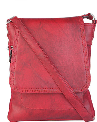 

Skyways Men & Women Casual Red Leatherette Sling Bag