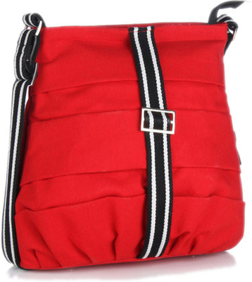 

Home Heart Girls Casual Red Canvas Sling Bag