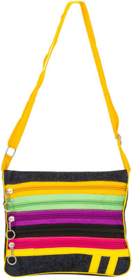 

Glitters Girls Casual Yellow Canvas Sling Bag