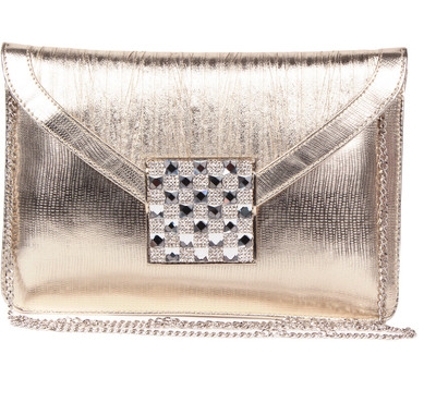 

Reedra Women Evening/Party Gold PU Sling Bag