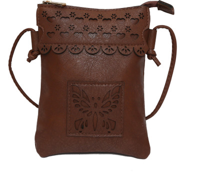 

Hawai Women Evening/Party Brown PU Sling Bag