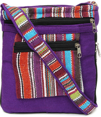 

Kraftrush Women Purple Cotton Sling Bag