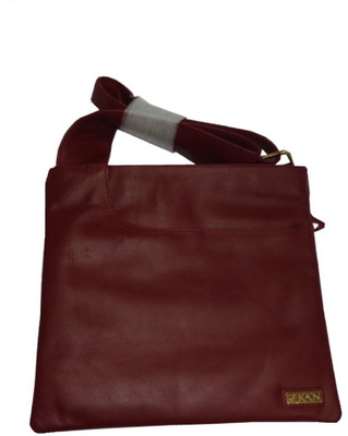 

Kan Women Casual Red Genuine Leather Sling Bag