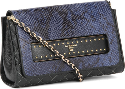 

Da Milano Women Casual Black, Blue Sling Bag