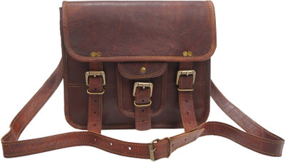 

Pranjals House Boys & Girls Casual Brown Genuine Leather Messenger Bag