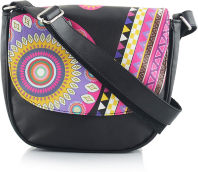 

Shaun Design Women Black Leatherette Sling Bag