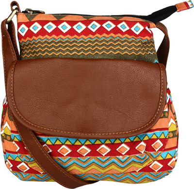 

Lychee Bags Girls Casual Pink Canvas, PU Sling Bag