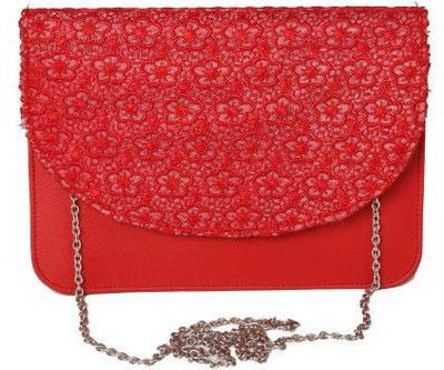 

Kuero Women Evening/Party Red Leatherette, Cotton Sling Bag