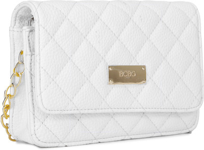 

BC BG Women Evening/Party White Genuine Leather Sling Bag