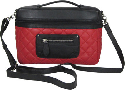 

Indostyle Girls Casual Red, Black Genuine Leather Sling Bag, Black;red