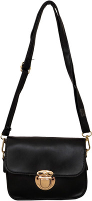

Heels & Handles Women Formal Black Leatherette Sling Bag