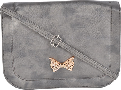

Kleio Women Casual Grey PU Sling Bag