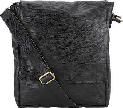 

The Runner Men Casual Black Rexine Sling Bag