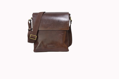 

Pellezzari Men Formal Brown Genuine Leather Sling Bag