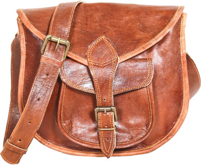 

Pranjals House Girls Casual Brown Genuine Leather Sling Bag