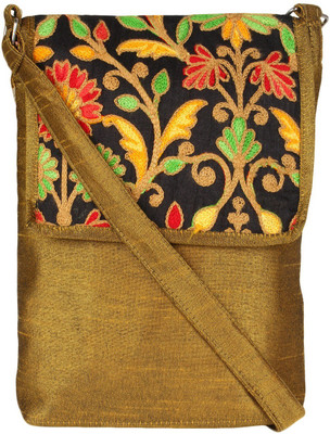

Art Horizons Women Casual Gold Cotton Sling Bag