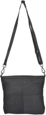 

UR CLASS Girls Casual Black Genuine Leather Sling Bag