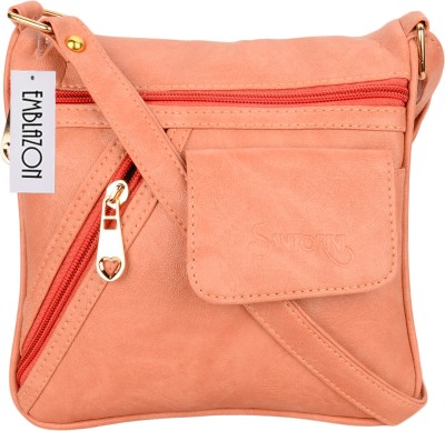 

Emblazon Men & Women Casual Pink PU Sling Bag