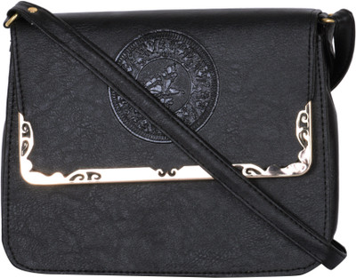 Nxt Gen Girls Casual Black PU Sling Bag