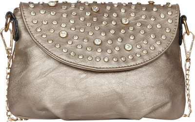 

Bagkok Women Evening/Party Gold PU Sling Bag