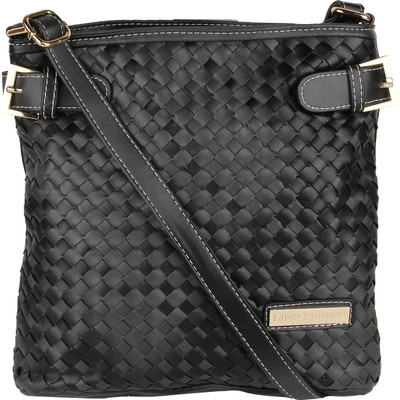 

Lino Perros Women Casual Black Leatherette Sling Bag