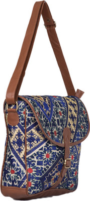 

Jaipur Textiles Hub Women Casual Blue Cotton Sling Bag