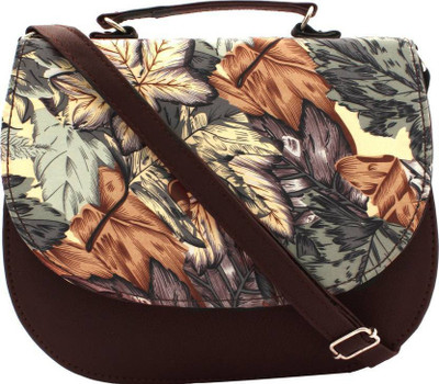 

Rapidcostore Girls Casual Brown PU Sling Bag