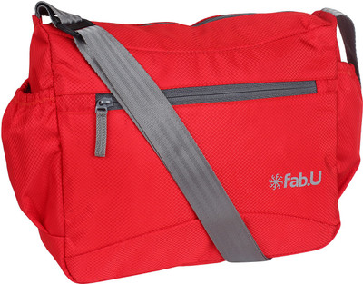 

Fabu Men Casual Red Polyester Sling Bag
