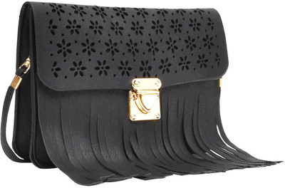 

Hawai Women Evening/Party Black PU Sling Bag