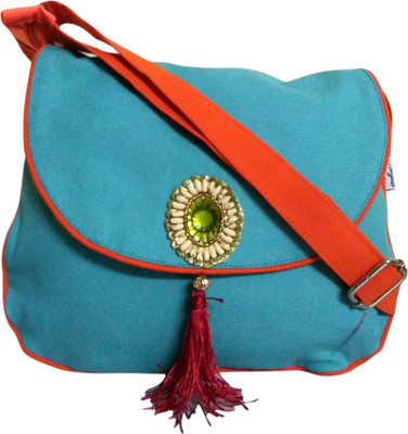 

Fly Angels Women Casual Green Canvas Sling Bag