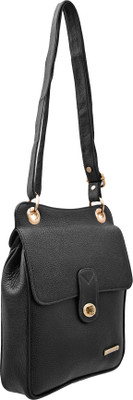 

JFL-Jewellery For Less Girls Formal Black Genuine Leather Sling Bag