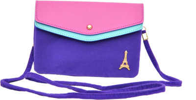 

FabSeasons Women Casual Purple Velvet Sling Bag