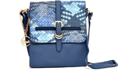 

BUSTA Girls Casual Blue PU Sling Bag